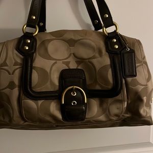 Coach tan purse with brown straps
